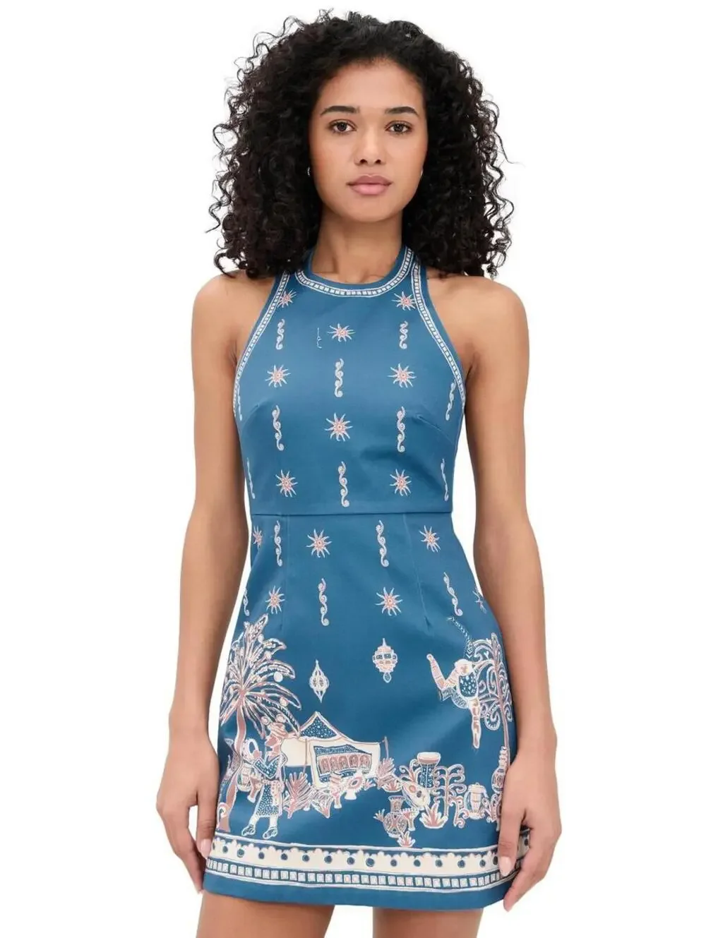 ALÉMAIS Women's Acacia Mini Dress, Blue, COVER UP 6